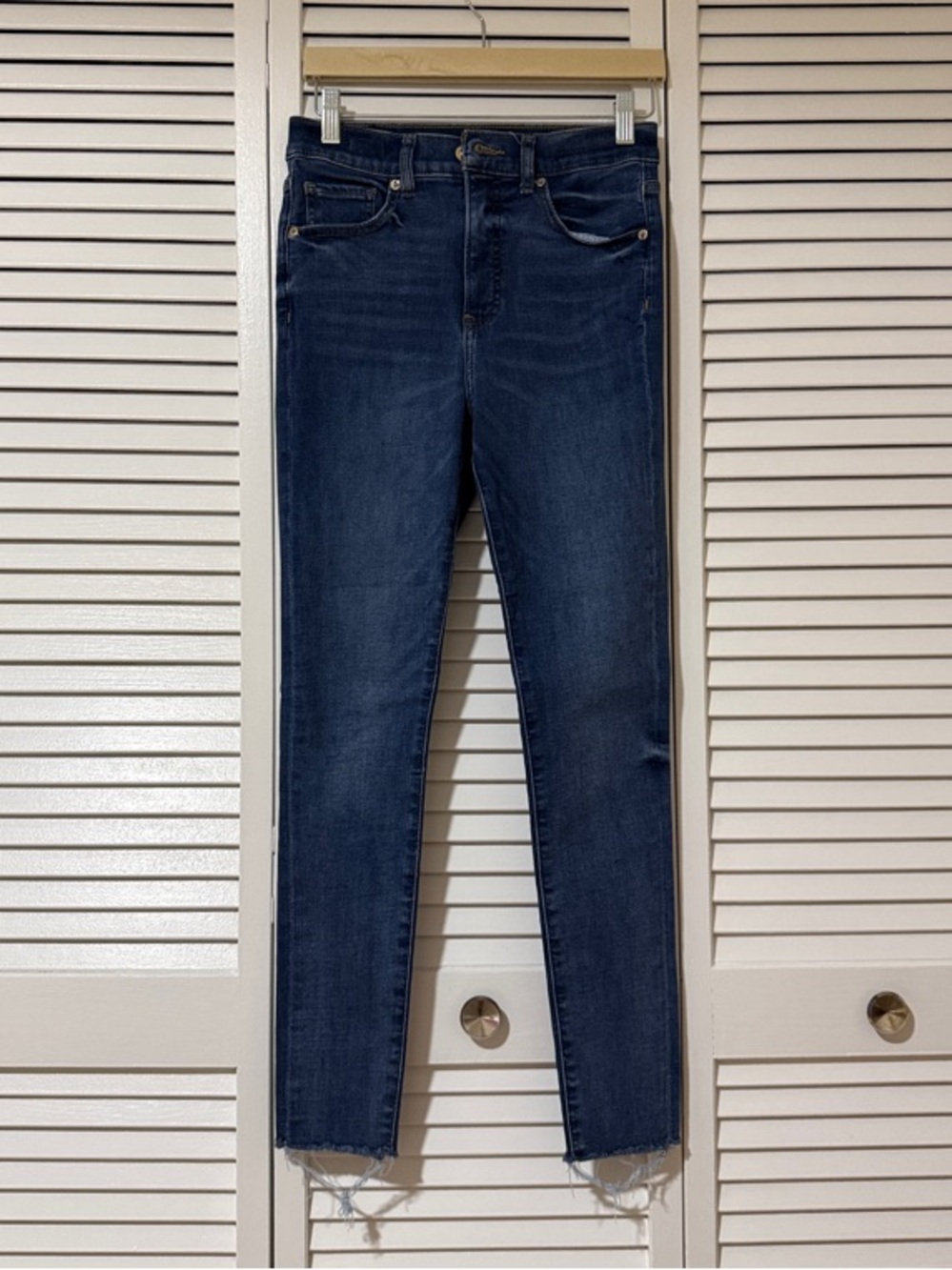 Express Dark Blue High Rise Skinny Jeans for Women
